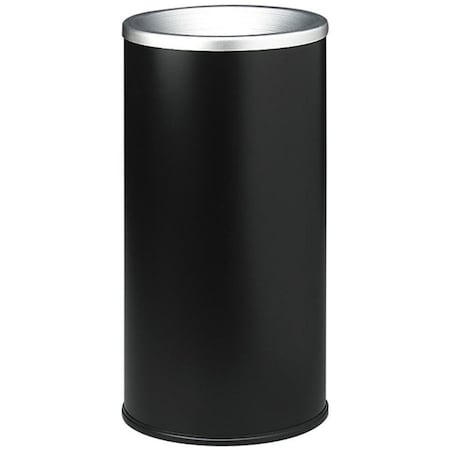 Safco Sand Fill Ash Urn, Steel, 10"x20" High, Aluminum/Black SAF9698BL